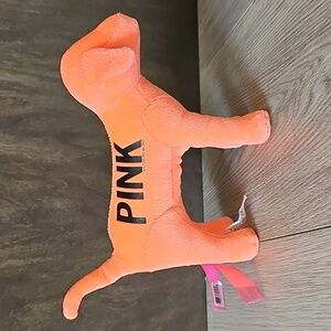 Victoria's Secret Salmon Colored Plush‎ 6"  Tall Dog